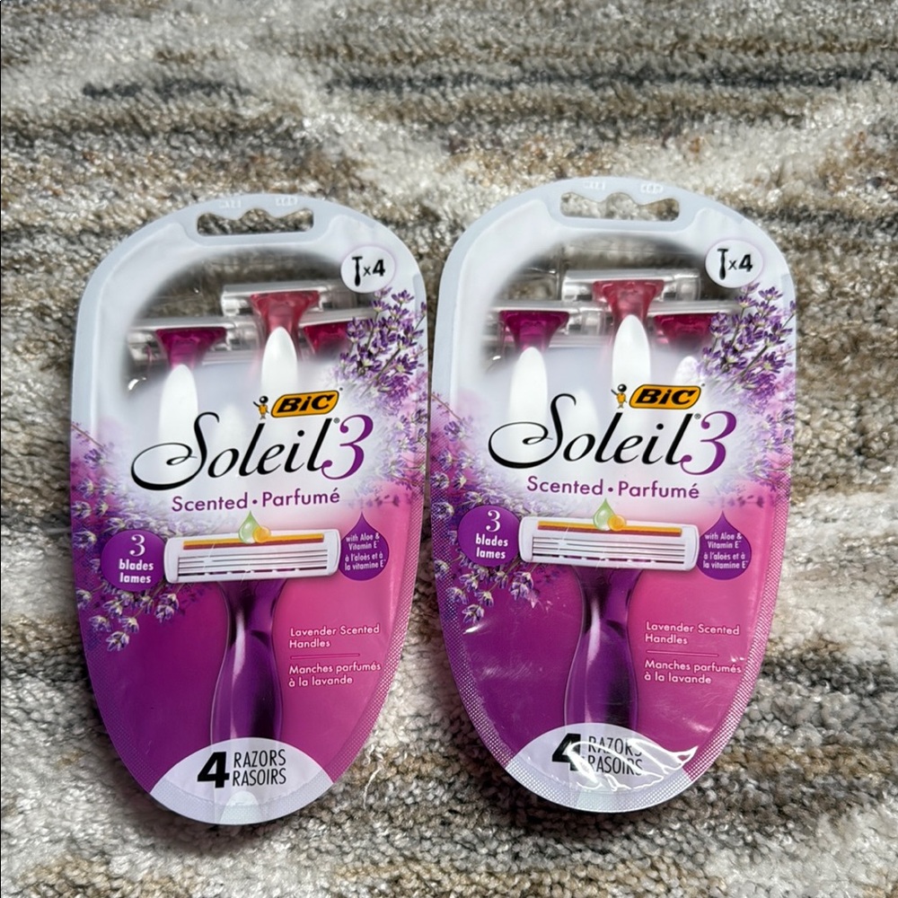 BIC Soleil 4 Lavender Scented Razors. New in box, set of 2